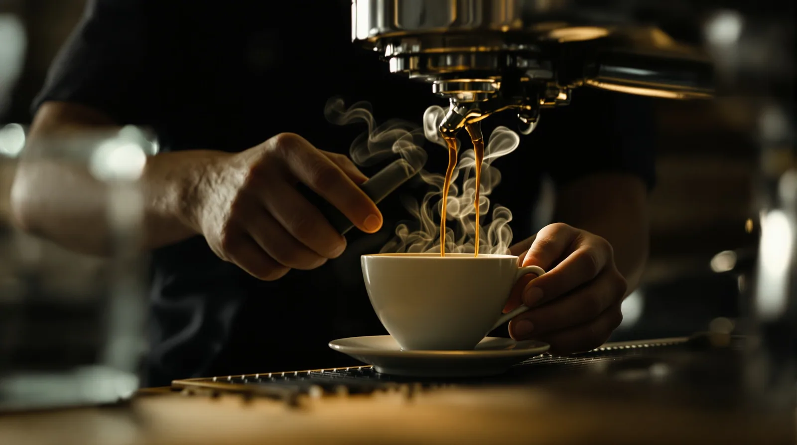 close-up coffee craft moment evoking the best time to drink your first coffee of the day