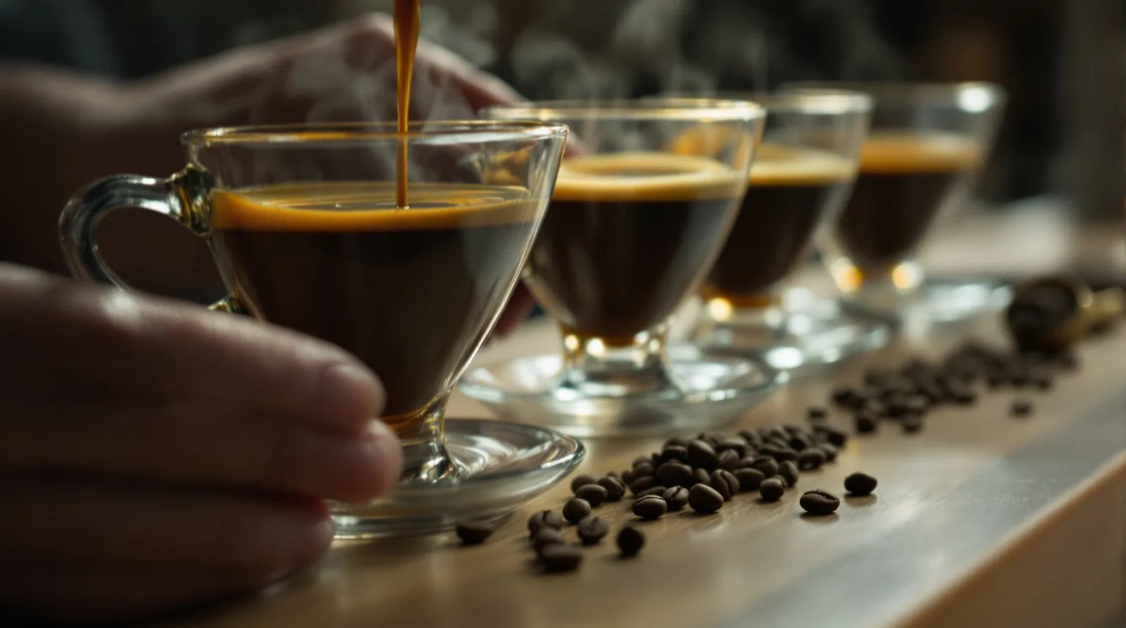 close-up coffee craft moment evoking caffeine calculator: how much caffeine is in your coffee? (interactive tool)