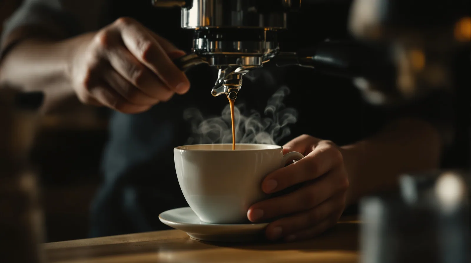 close-up coffee craft moment evoking coffee software: the stack every cafe actually runs