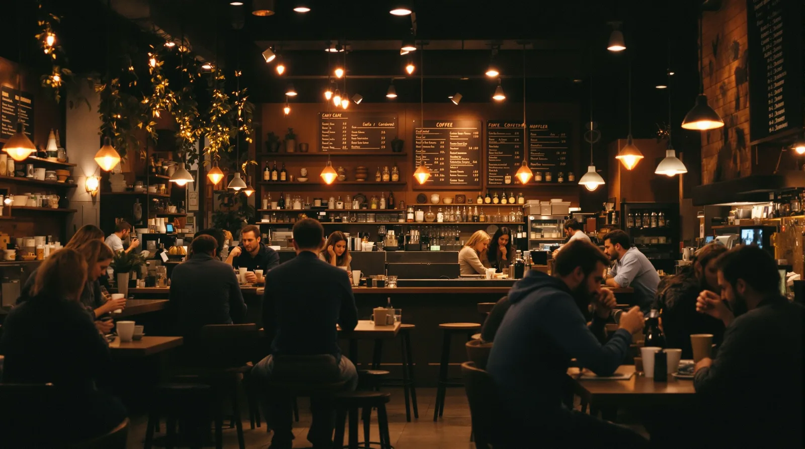 lively pittsburgh coffee shop with customers enjoying drinks.