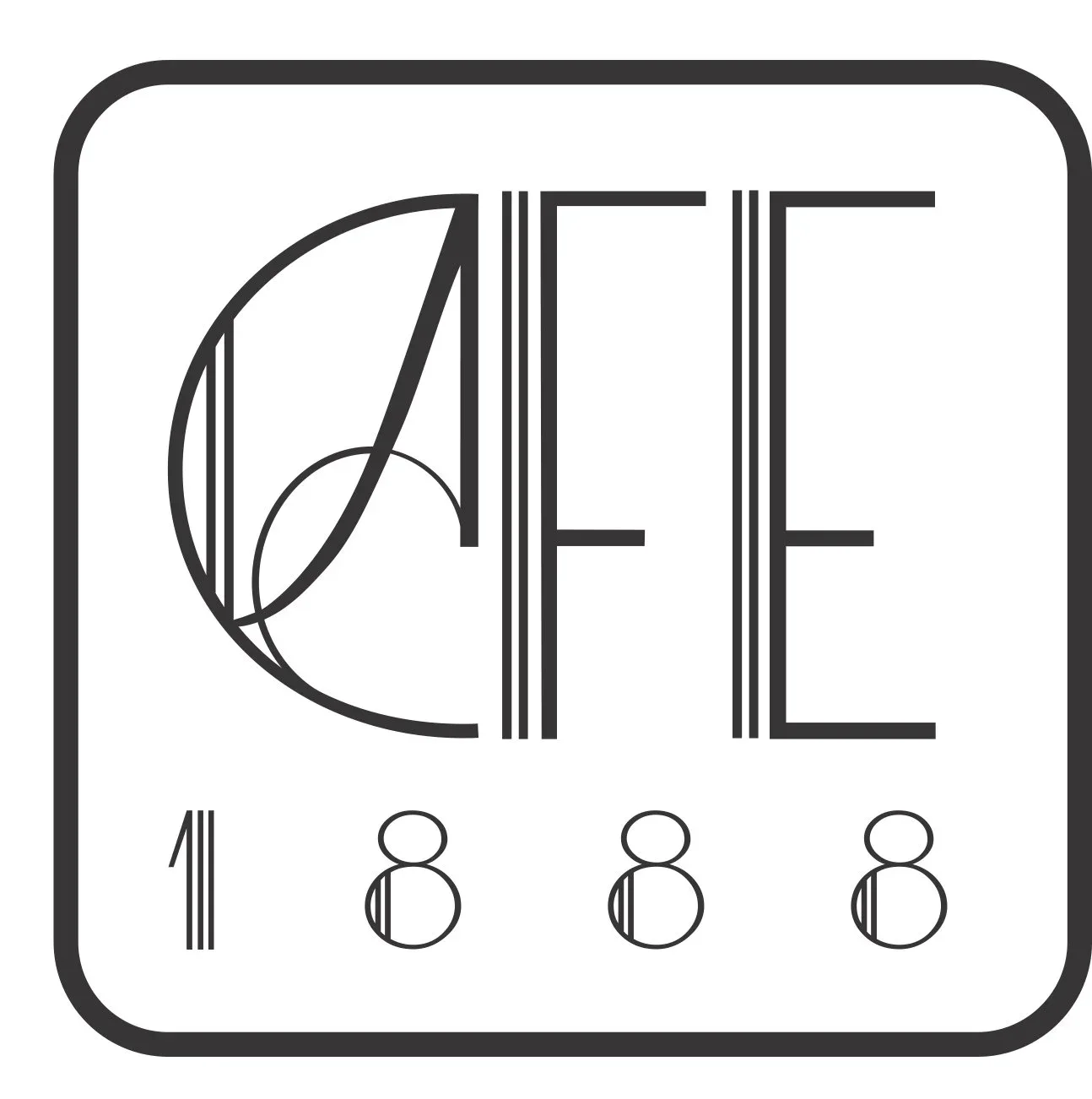 minimalist logo design with leaf motif and numbers one eight eight eight displayed below., atrevete confections, chicago