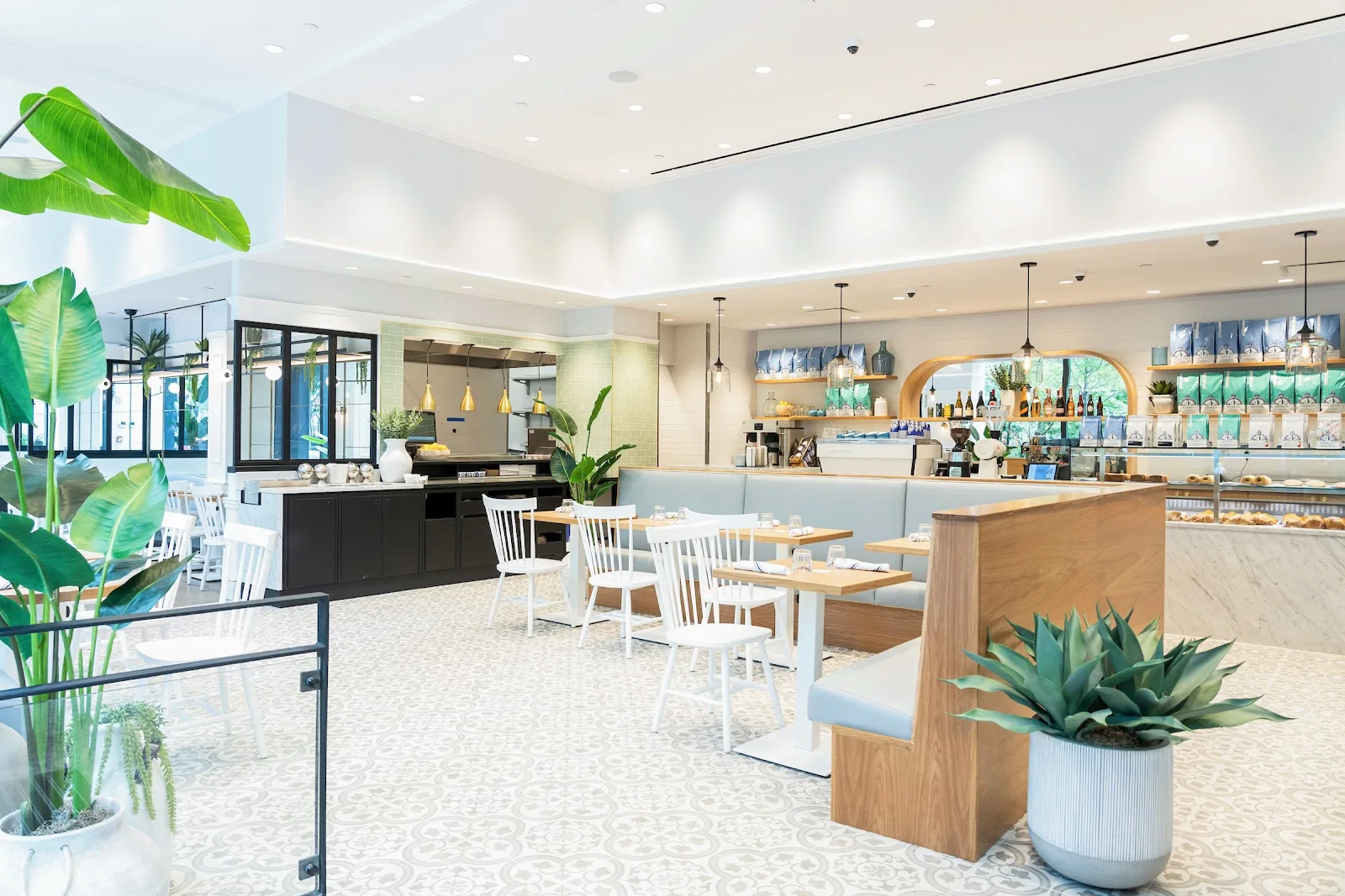 Bluestone Lane 55 Hudson Yards Café in New York City, specialty coffee cafe