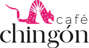 café chingón logo featuring pink stylized camel design with text wordmark., chingon, turku