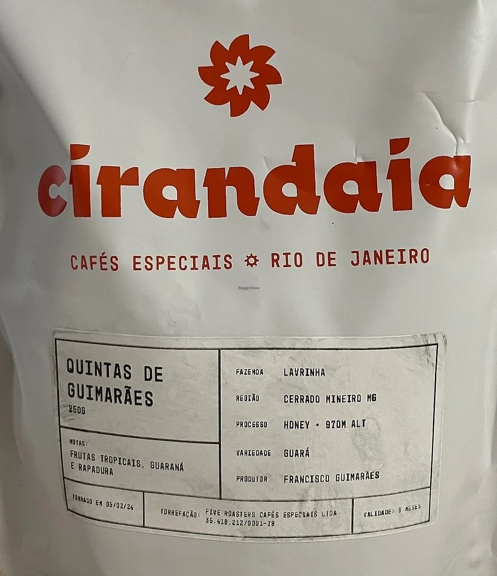 cirandaia specialty coffee bag from rio de janeiro, brazil with red branding., cirandaia, rio de janeiro