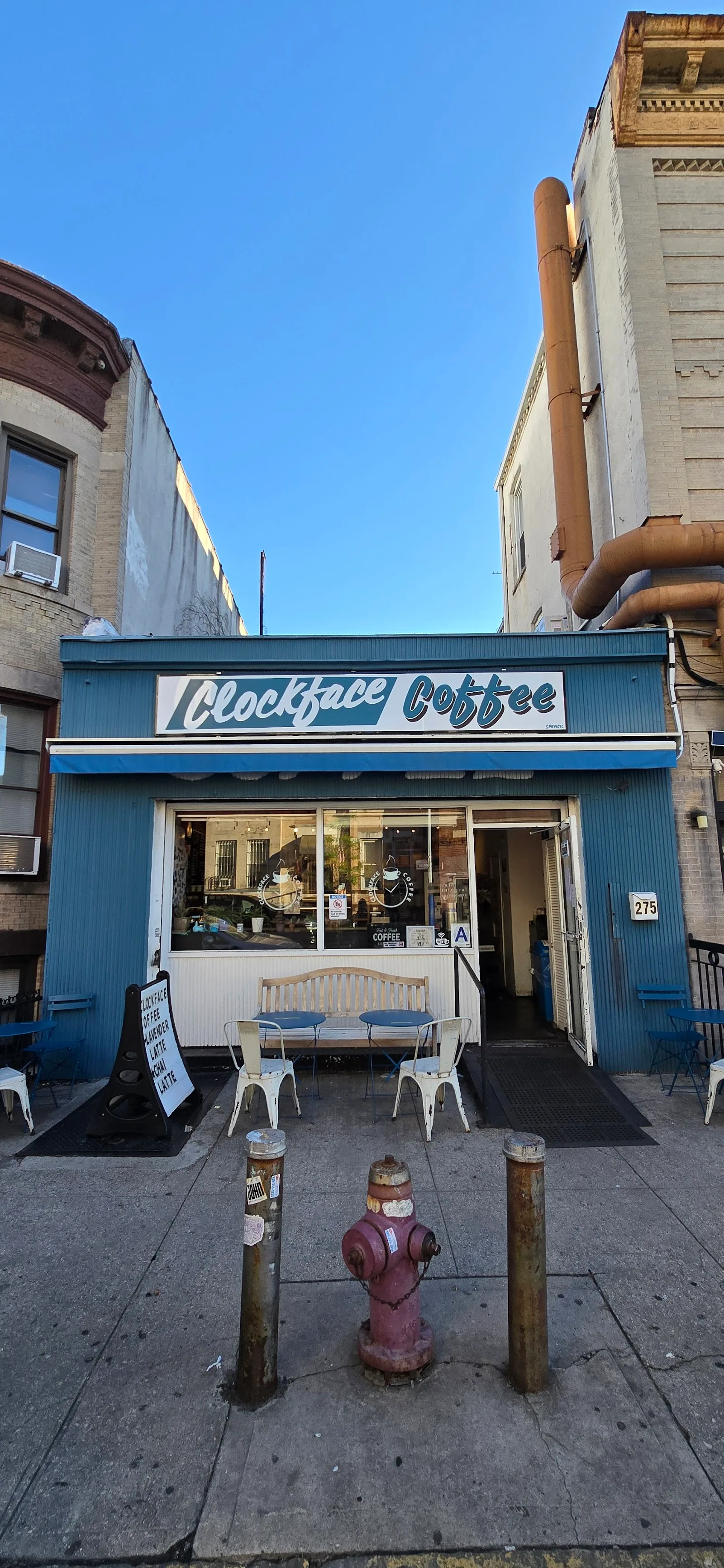 Clockface coffee in New York City, specialty coffee cafe