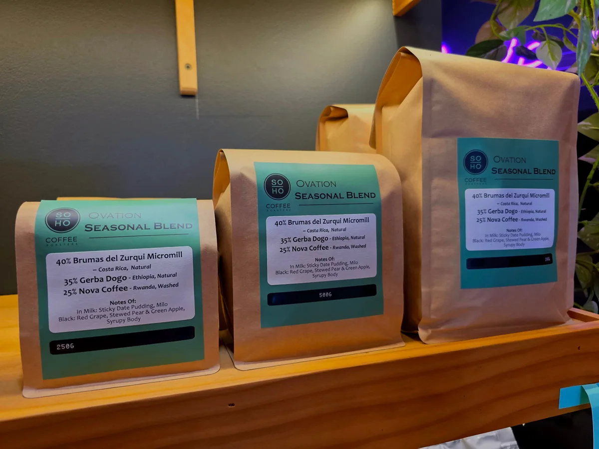 ovation seasonal blend coffee by soho coffee roasters
