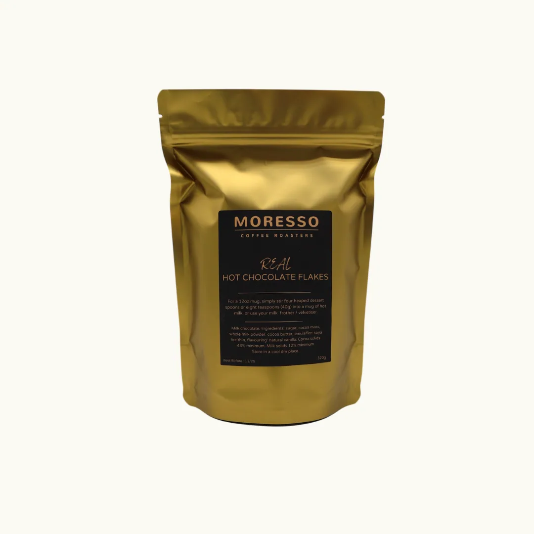 real hot chocolate flakes coffee by moresso coffee roasters