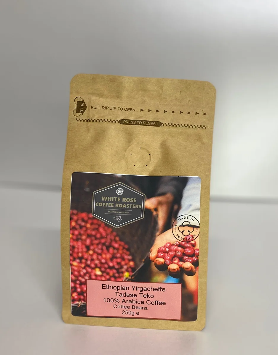 ethiopian yirgacheffe tadese teko natural process gift bag 250g coffee by white rose coffee roasters