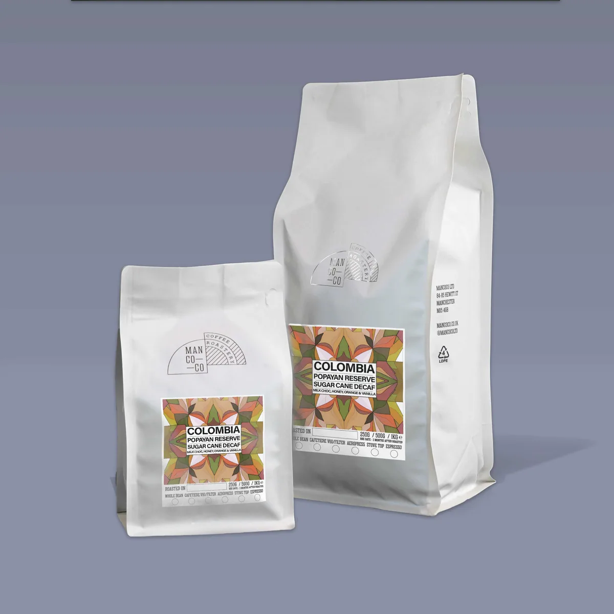 colombia - popayan reserve sugar cane decaffeinated coffee by mancoco coffee bar & roastery