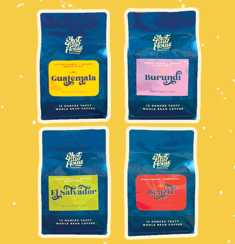 variety box - 4 x 12oz coffee by shotgun house coffee roasters