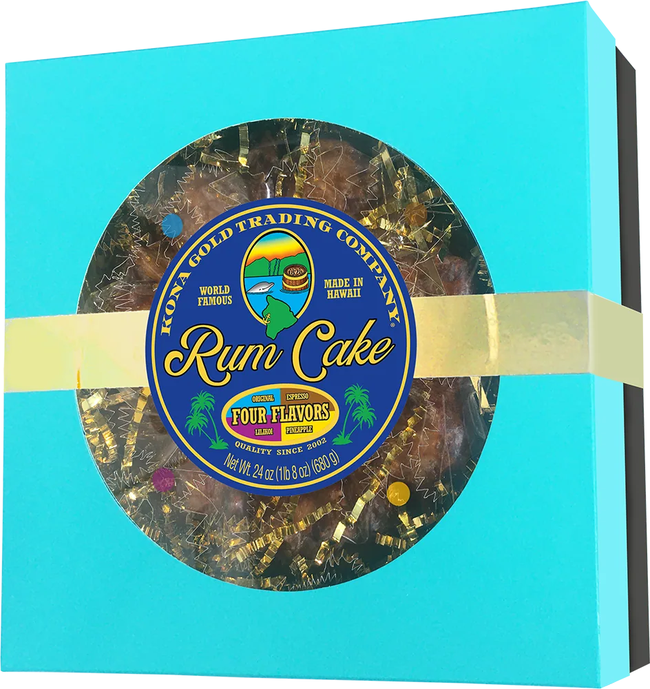 hawaiian rum cake variety pack coffee by buddha's cup kona coffee and tea farm