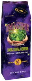 imagine - medium - whole bean (monthly) coffee by buddha's cup kona coffee and tea farm
