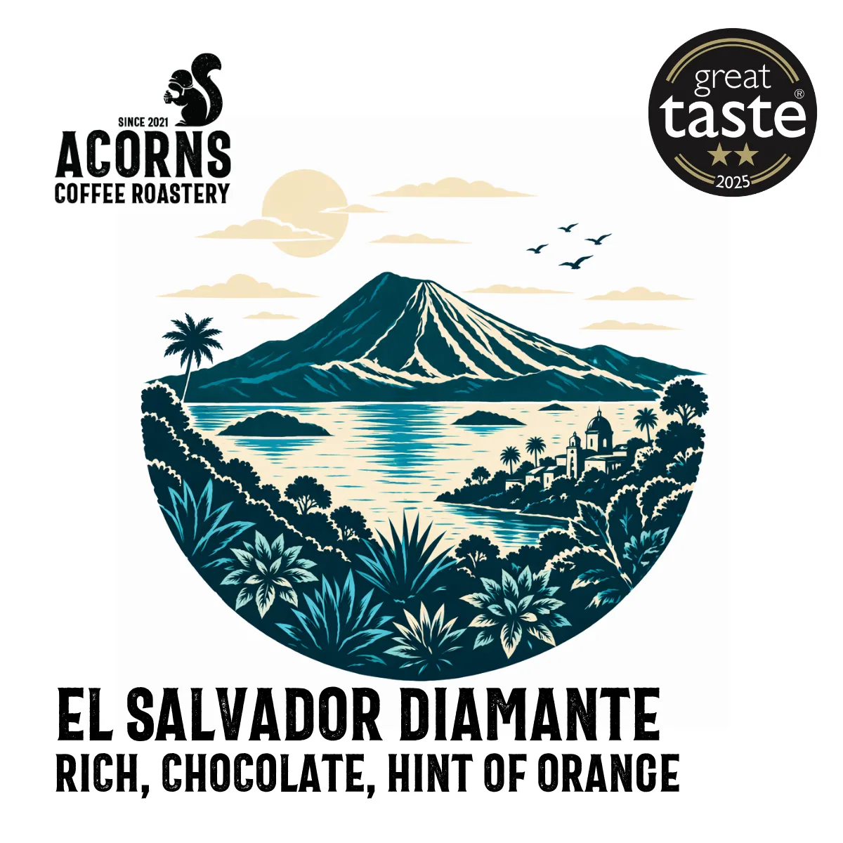 el salvador diamante coffee by acorns coffee and cake