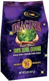 imagine - medium - whole bean (monthly) coffee by buddha's cup kona coffee and tea farm