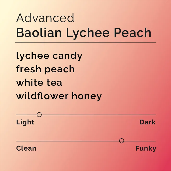 baolian lychee peach - advanced - colombia + yunnan coffee by black & white coffee roasters