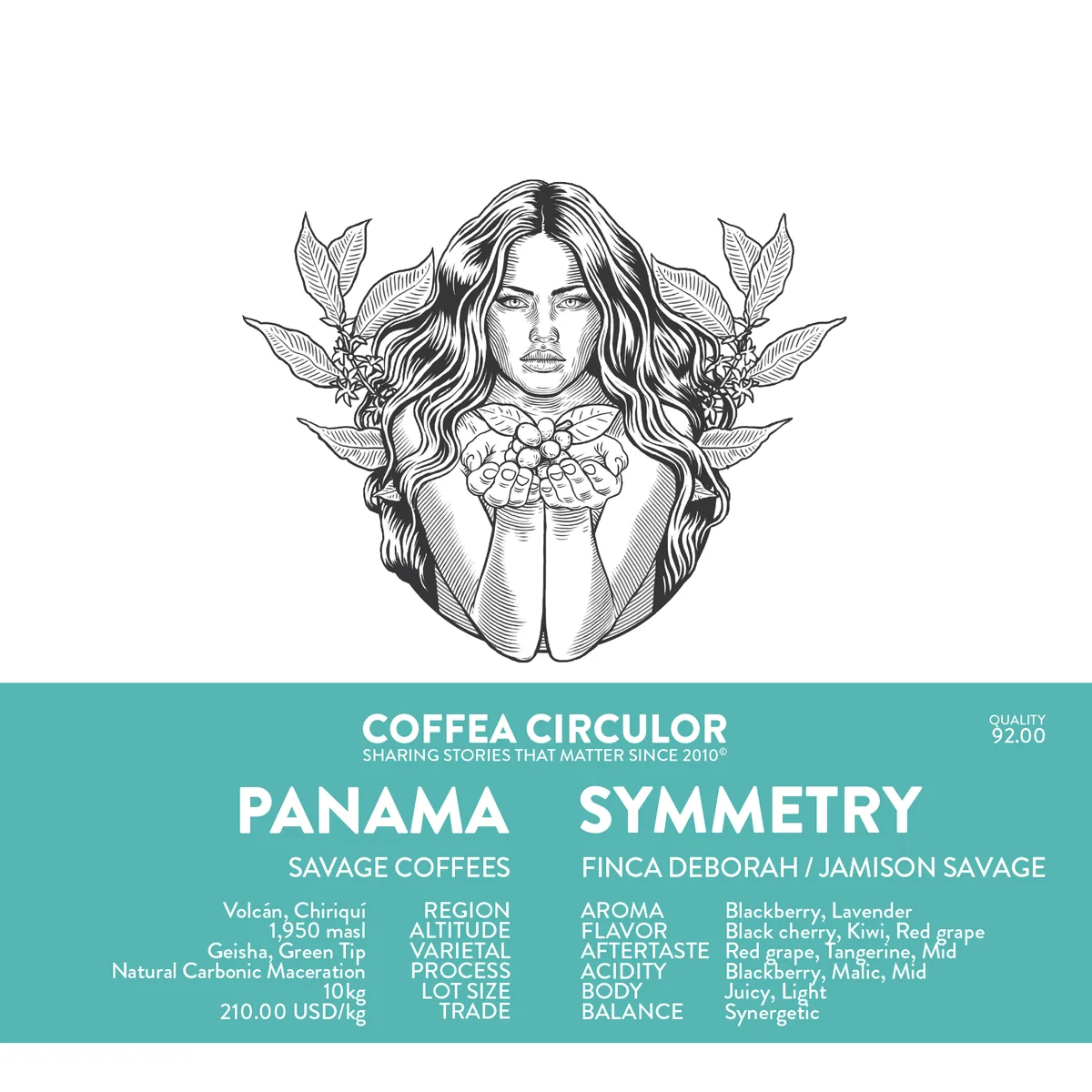 panama savage coffees deborah symmetry geisha natural carbonic maceration - panama coffee by coffea circulor