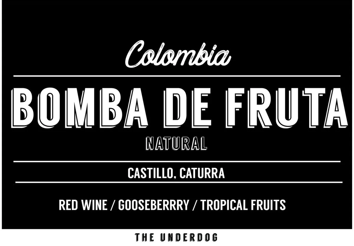 colombia, bomba de fruta, 200 g coffee by the underdog