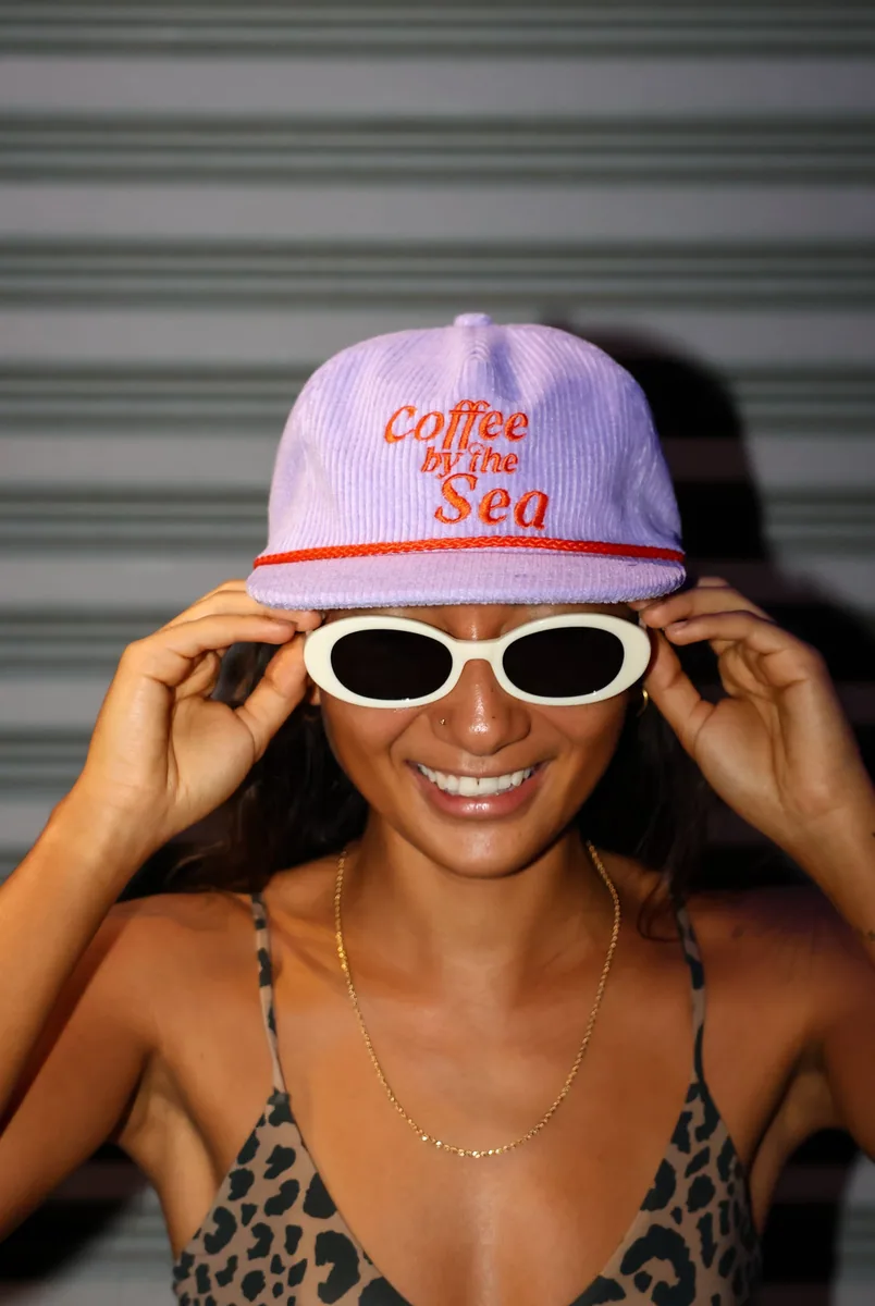 coffee by the sea // relaxed corduroy 5 panel hats coffee by java kai