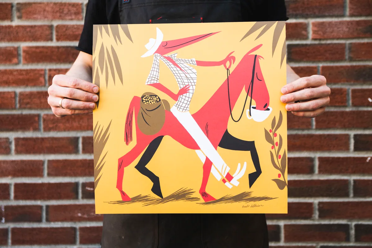 fuglen poster - colombia 40x40 coffee by fuglen coffee roasters