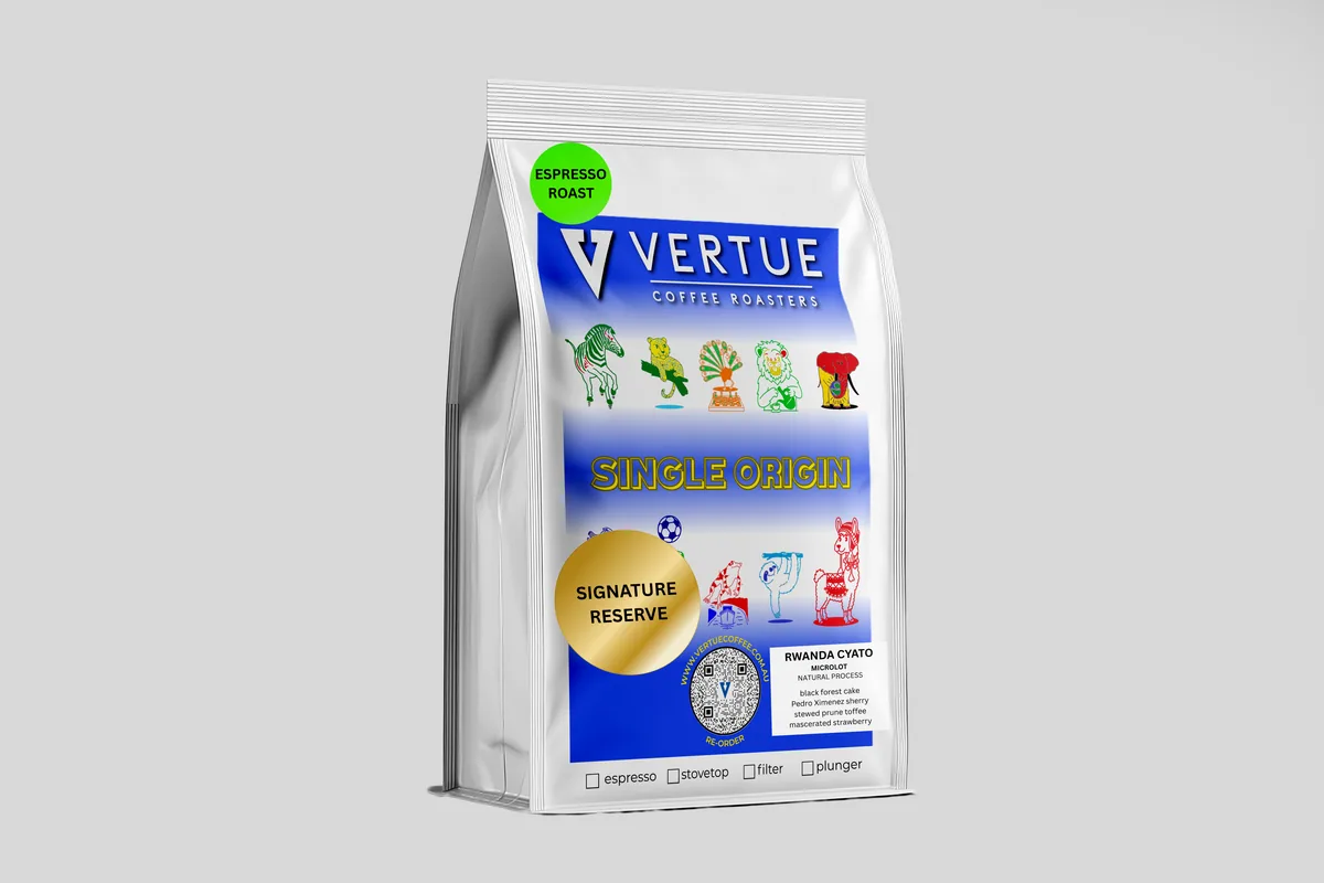 rwanda cyato microlot espresso roast coffee by vertue coffee roasters