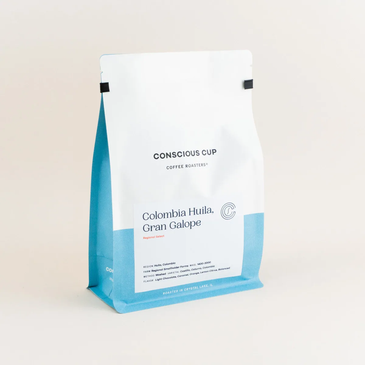 colombia, huila gran galope coffee by conscious cup coffee roasters - crystal lake