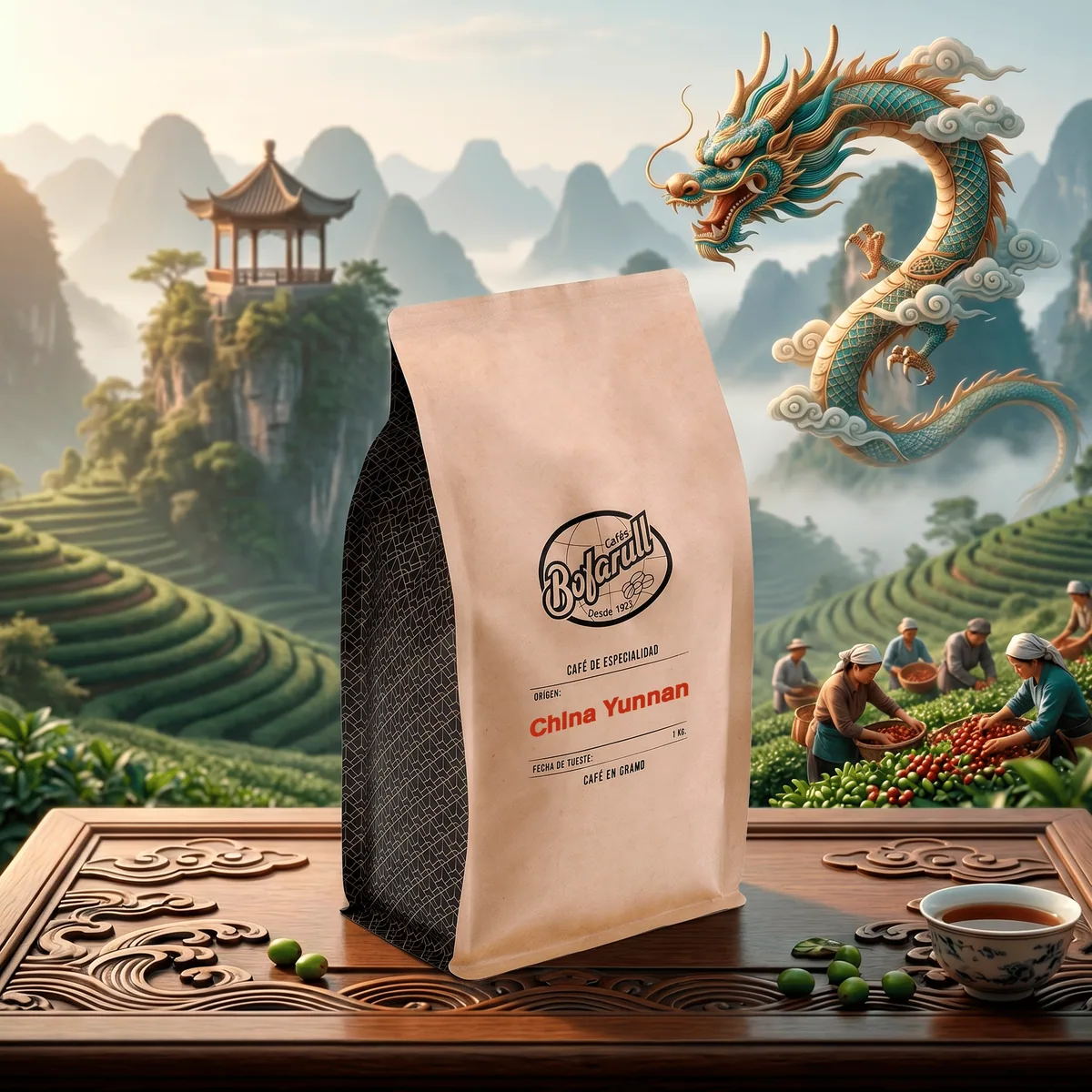 café china yunnan catimor 1kg. - yunnan coffee by cafès bofarull - café de especialidad