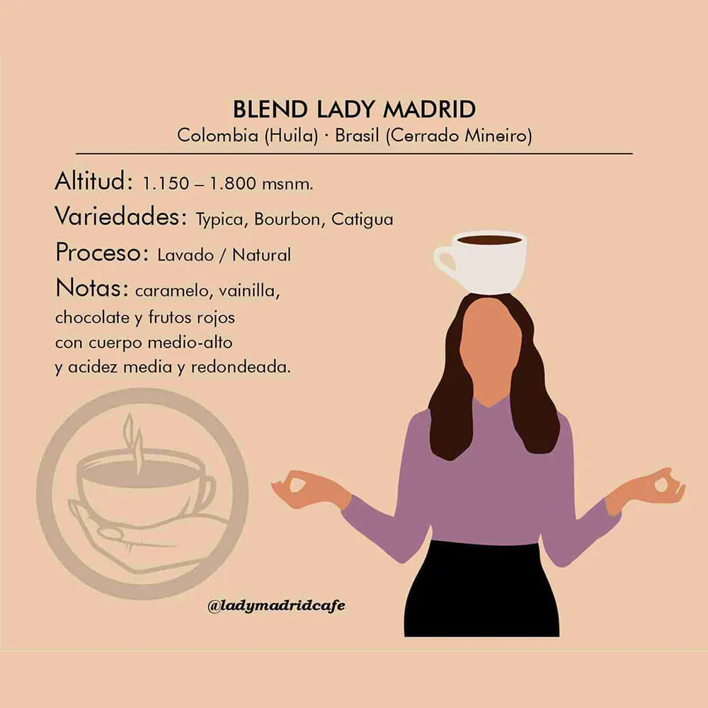 blend lady madrid | 250g | 84pts sca coffee by lady madrid roaster y speciality coffee