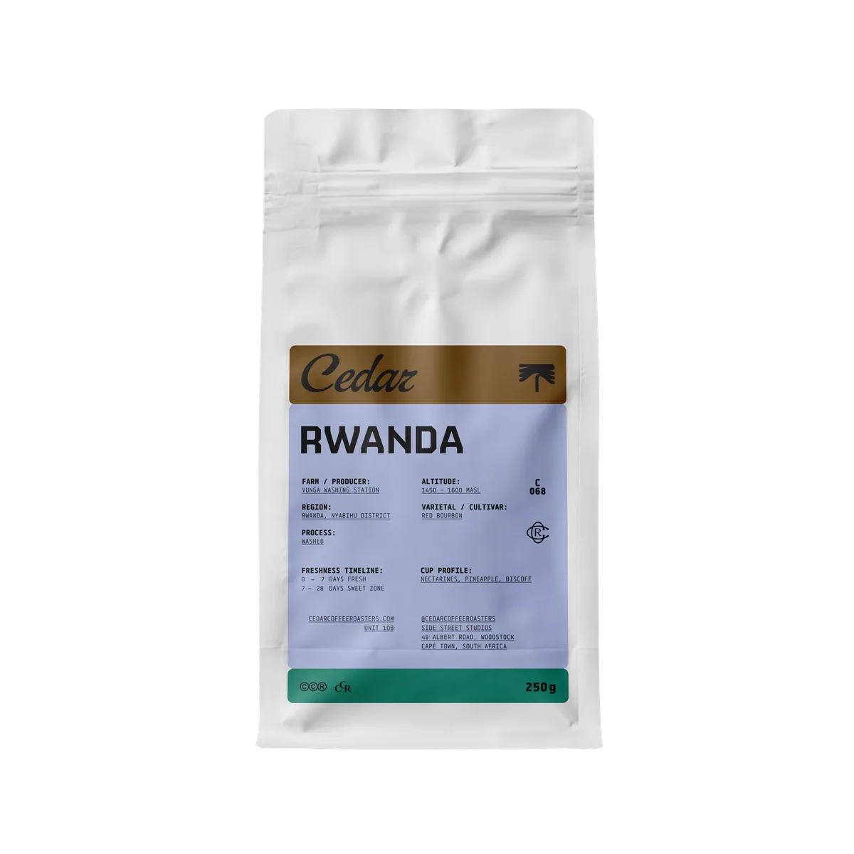 rwanda vunga washed coffee by cedar coffee roasters (roastery + store)