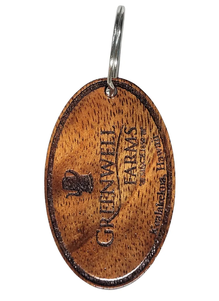 koa wood keychain coffee by greenwell farms