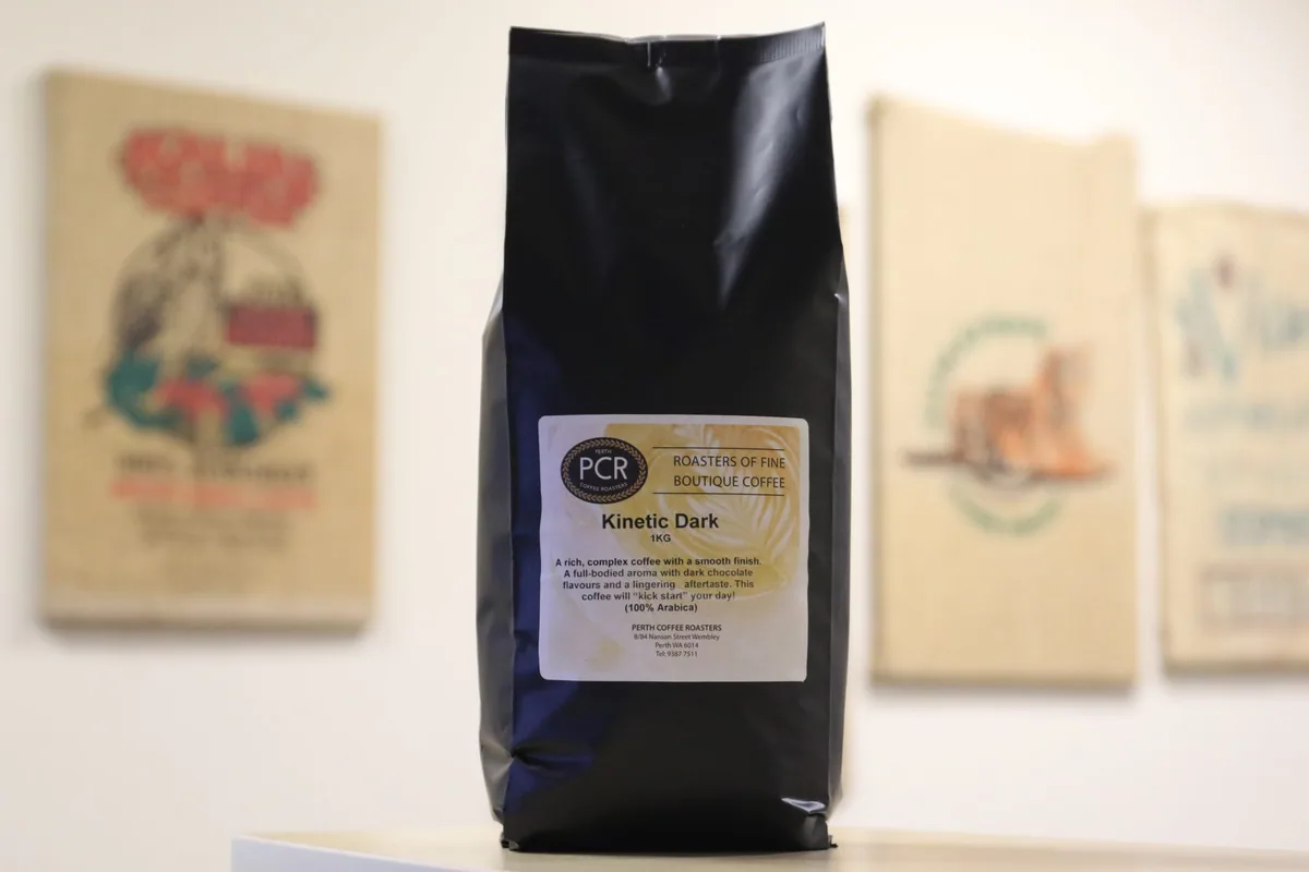 kinetic dark 1kg beans coffee by perth coffee roasters