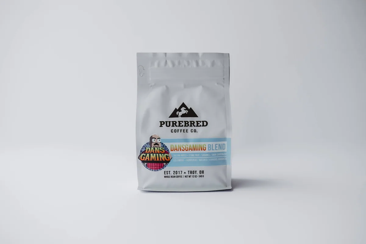 dansgaming blend coffee by purebred coffee co.