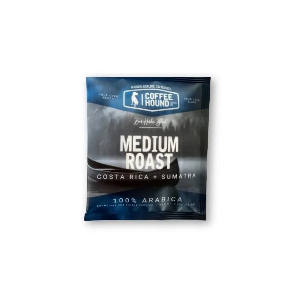 single serve pour-over coffee medium roast coffee by coffee hound coffee co. at the stadium