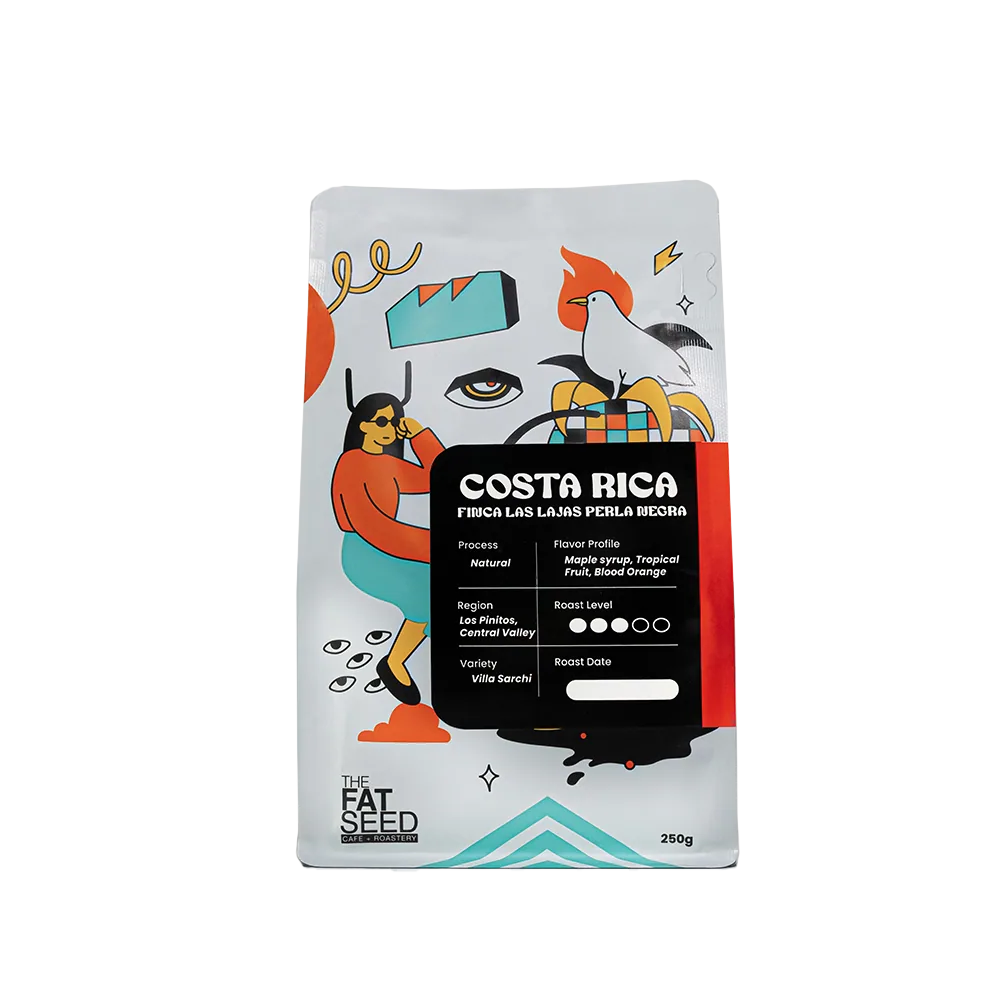 costa rica finca las lajas perla negra natural coffee by the fat seed cafe + roastery greenbelt