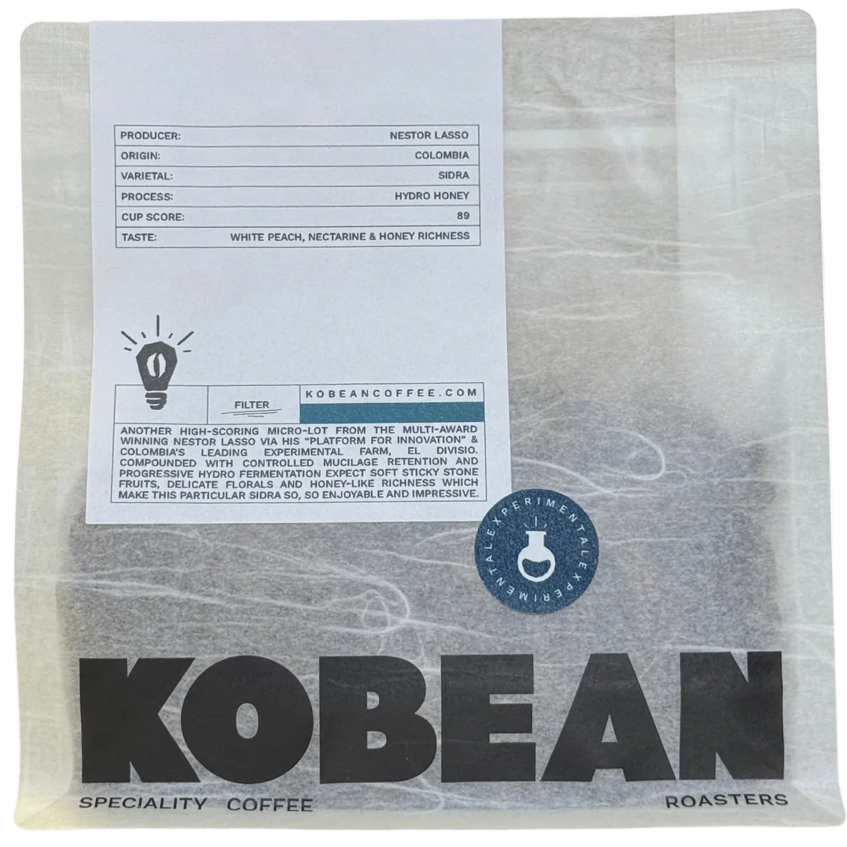 nestor lasso - (hydro honey, sidra) sca: 89 coffee by kobean coffee roasters