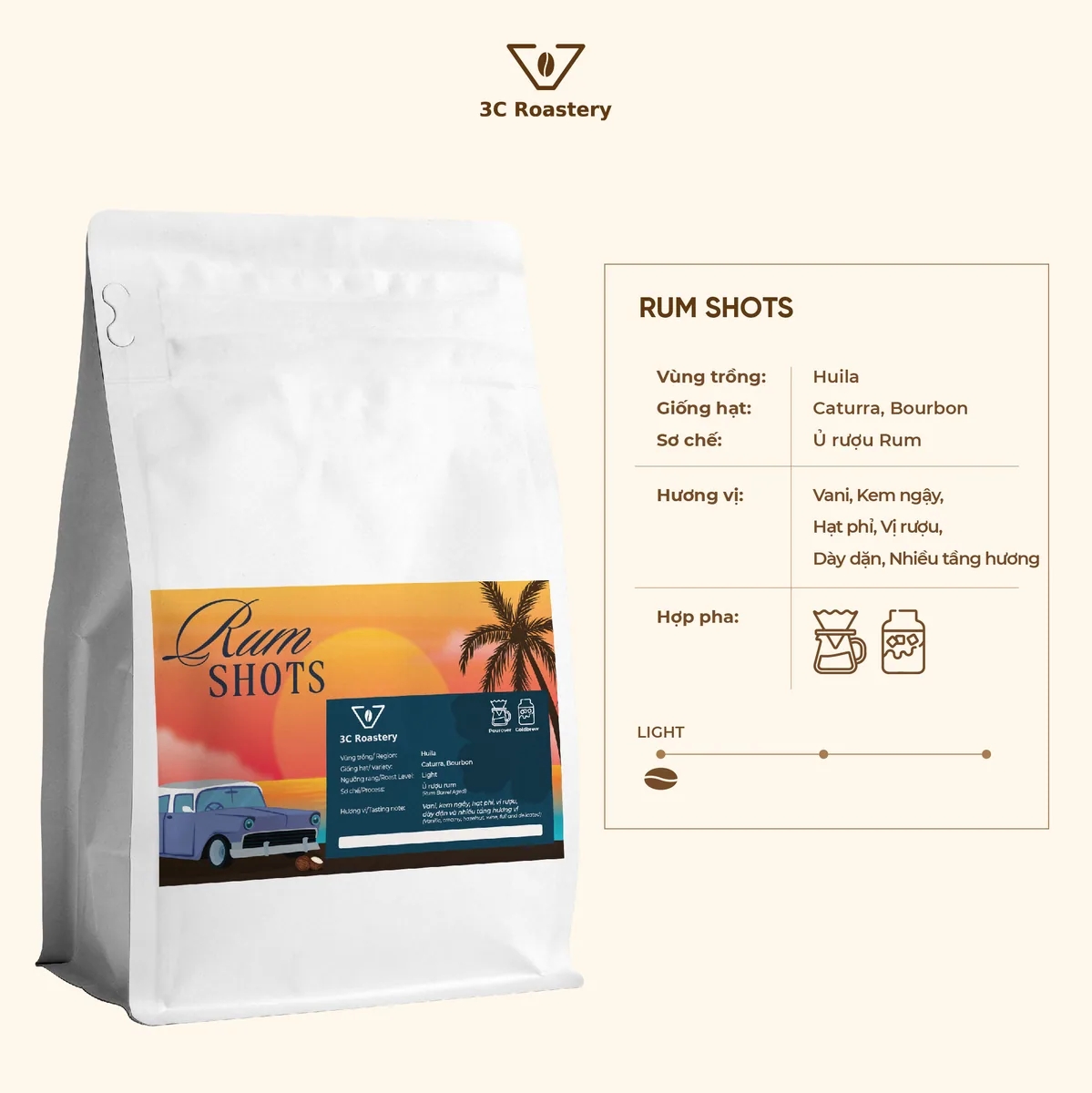 rum shots - colombia coffee by 3c roastery