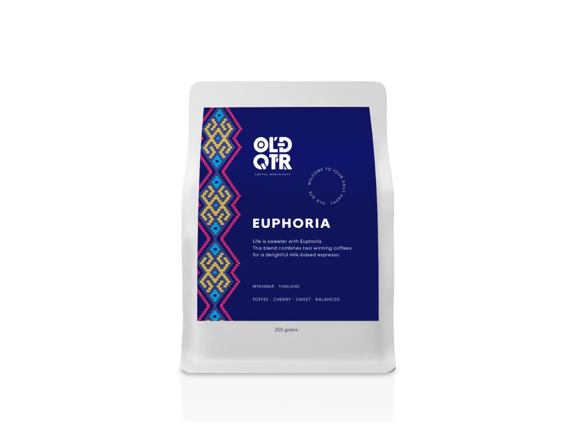 euphoria blend coffee by old quarter coffee merchants - southport