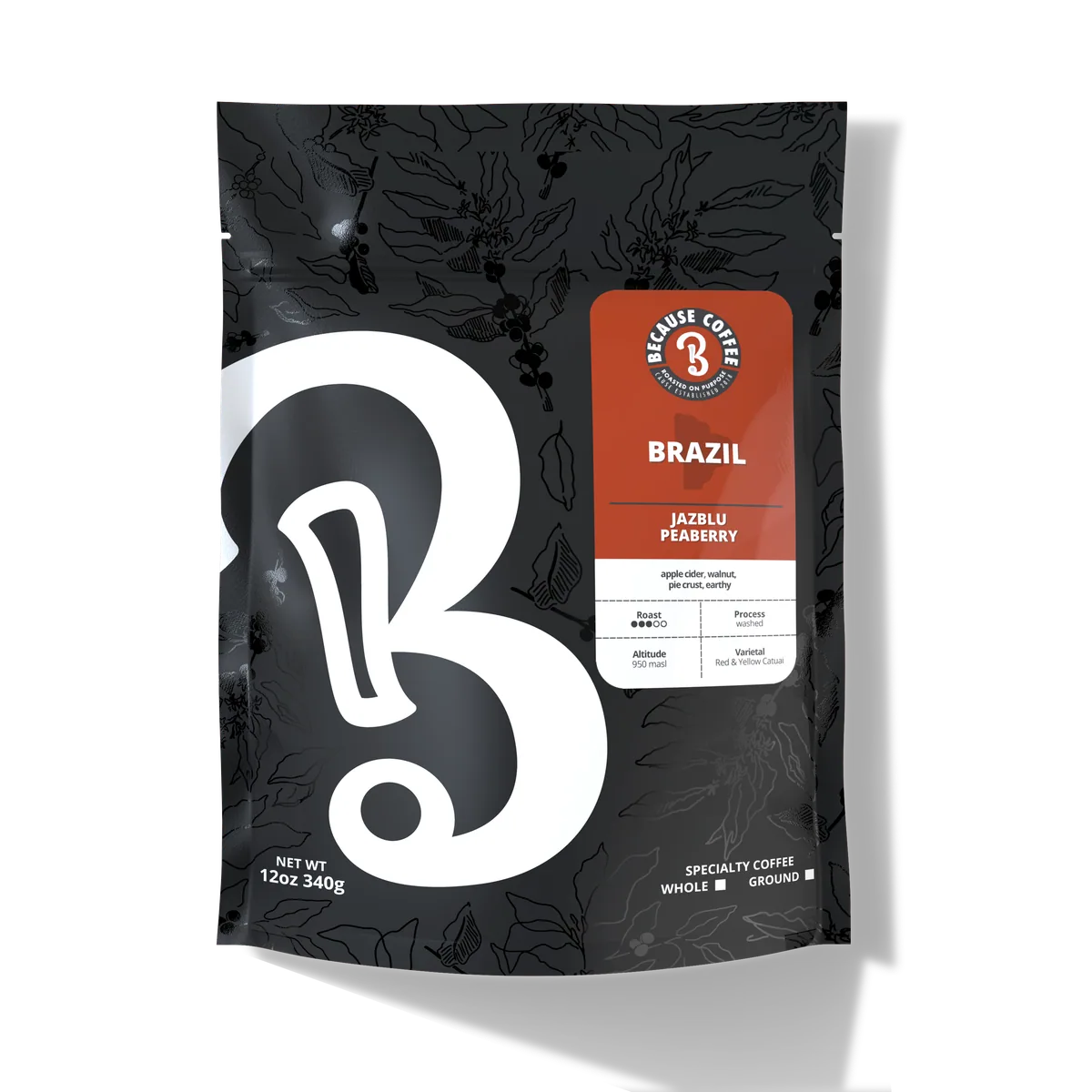 brazil jazblu peaberry coffee by because coffee