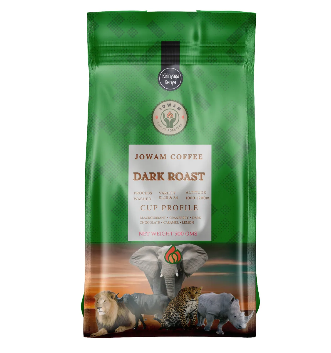 kirinyaga dark roast – 500g - kenya coffee by jowam coffee roasters