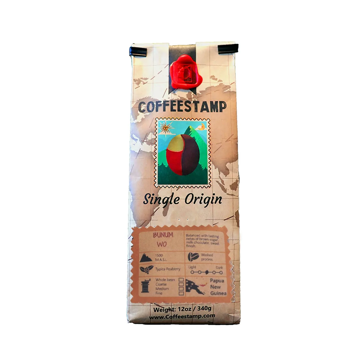 papua new guinea, bunum wo peaberry coffee by coffeestamp