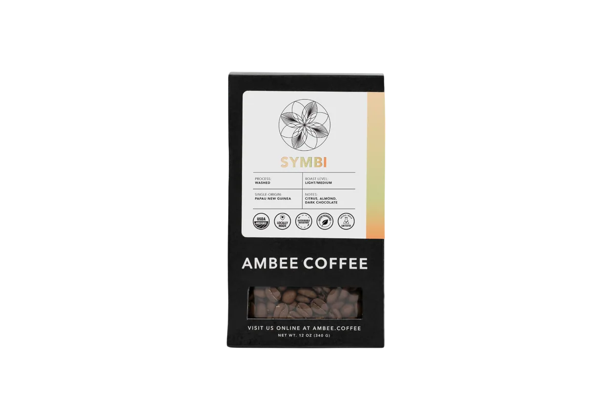 symbi – 12oz organic whole bean coffee box coffee by ambee coffee co.