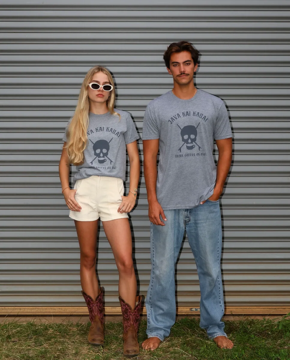 java kai surf skull // unisex tee coffee by java kai