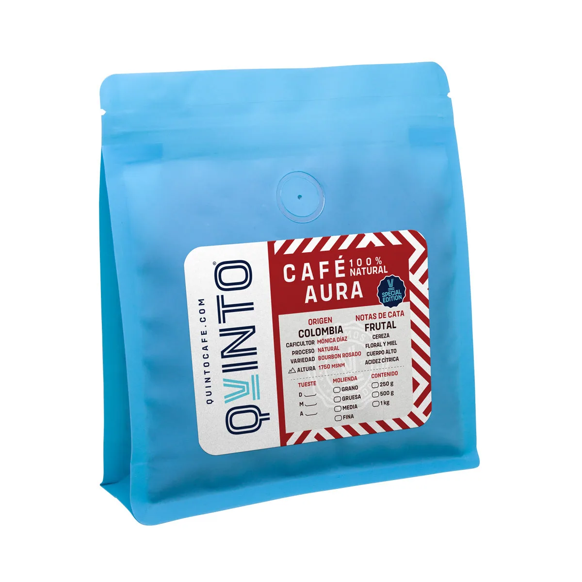 aura pink bourbon colombia coffee by quinto café