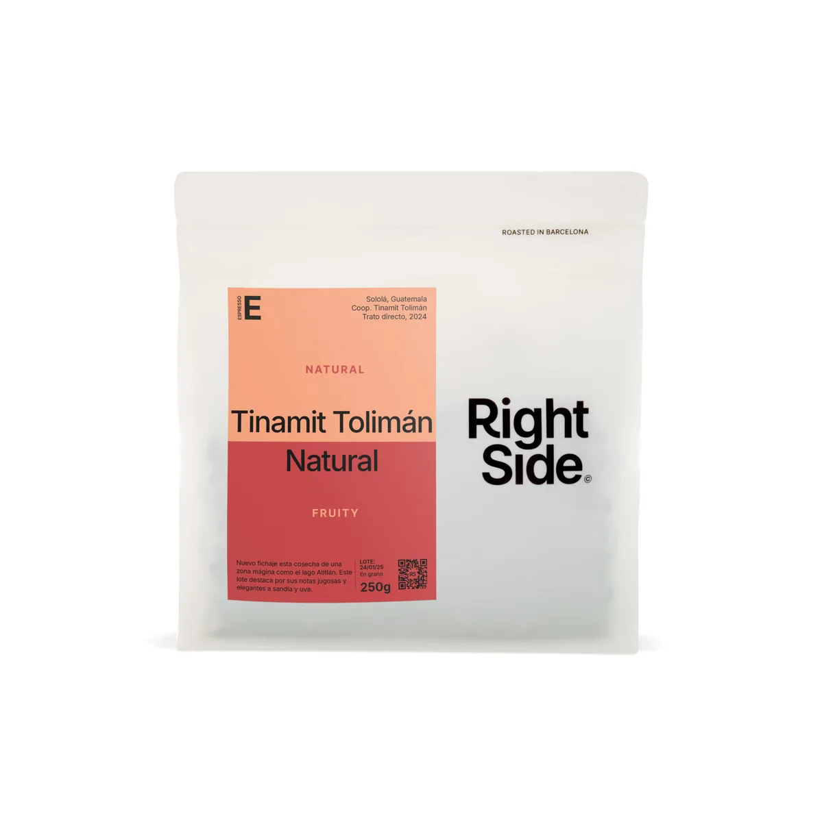 tinamit tolimán natural espresso - guatemala coffee by right side coffee roastery
