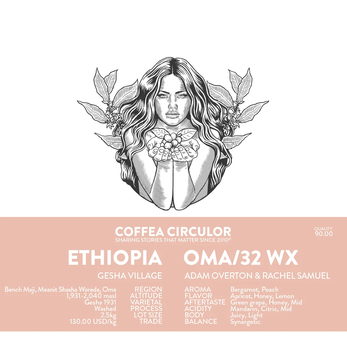 ethiopia gesha village gesha oma /32 washed wx - ethiopia coffee by coffea circulor