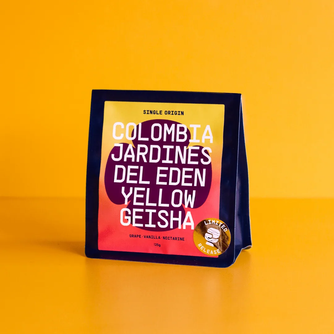 colombia jardines del eden yellow geisha coffee by rumble coffee roasters - macaulay road espresso bar