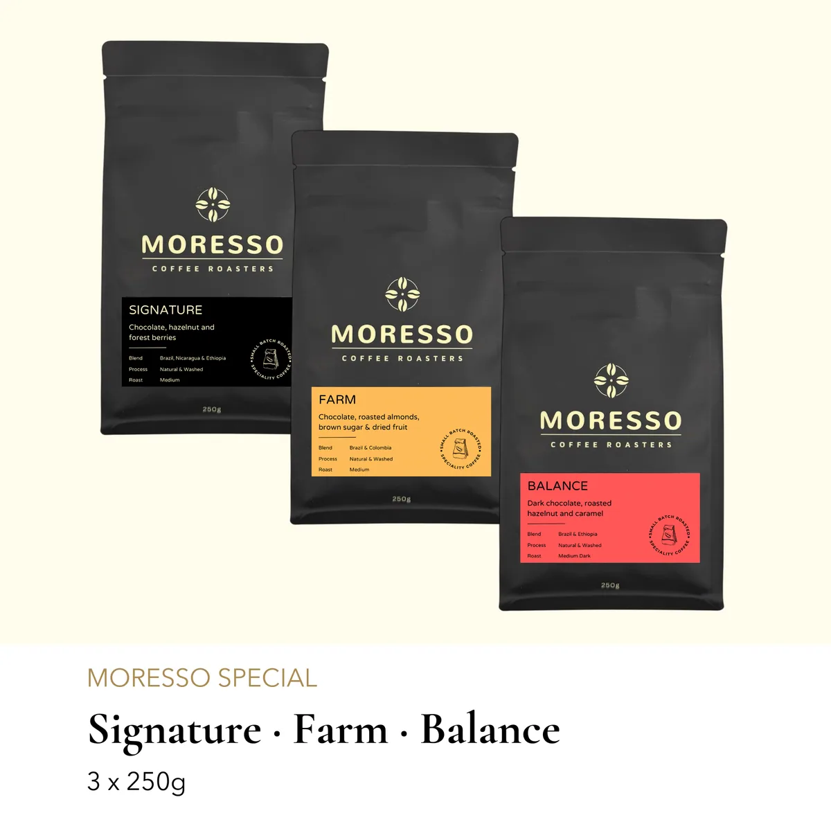 moresso special 3 x 250g coffee by moresso coffee roasters