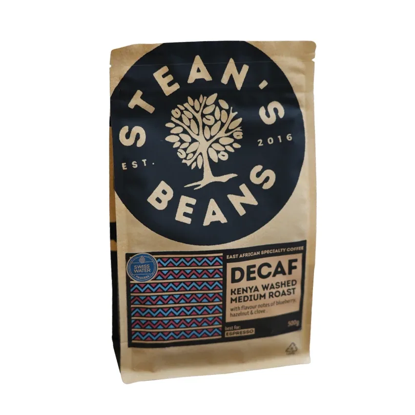 decaf coffee by stean's beans