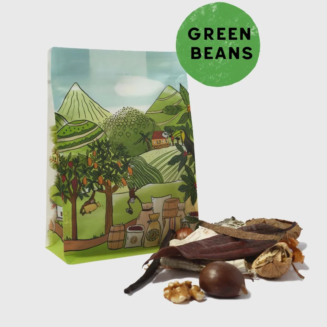 green old brown java coffee by coffee bean shop