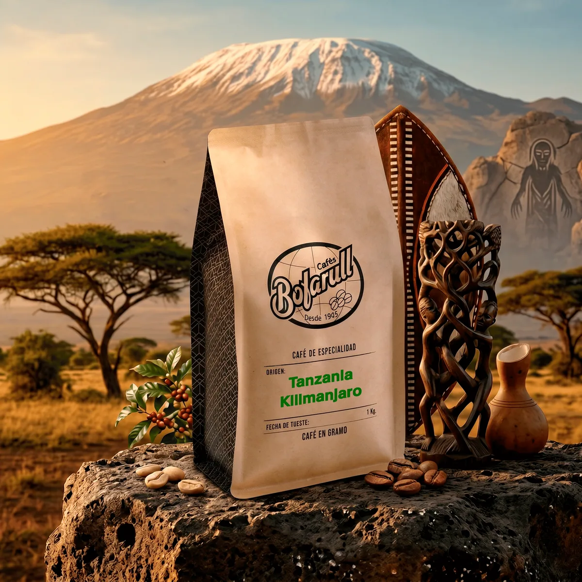 café tanzania kilimanjaro 1kg. coffee by cafès bofarull - café de especialidad