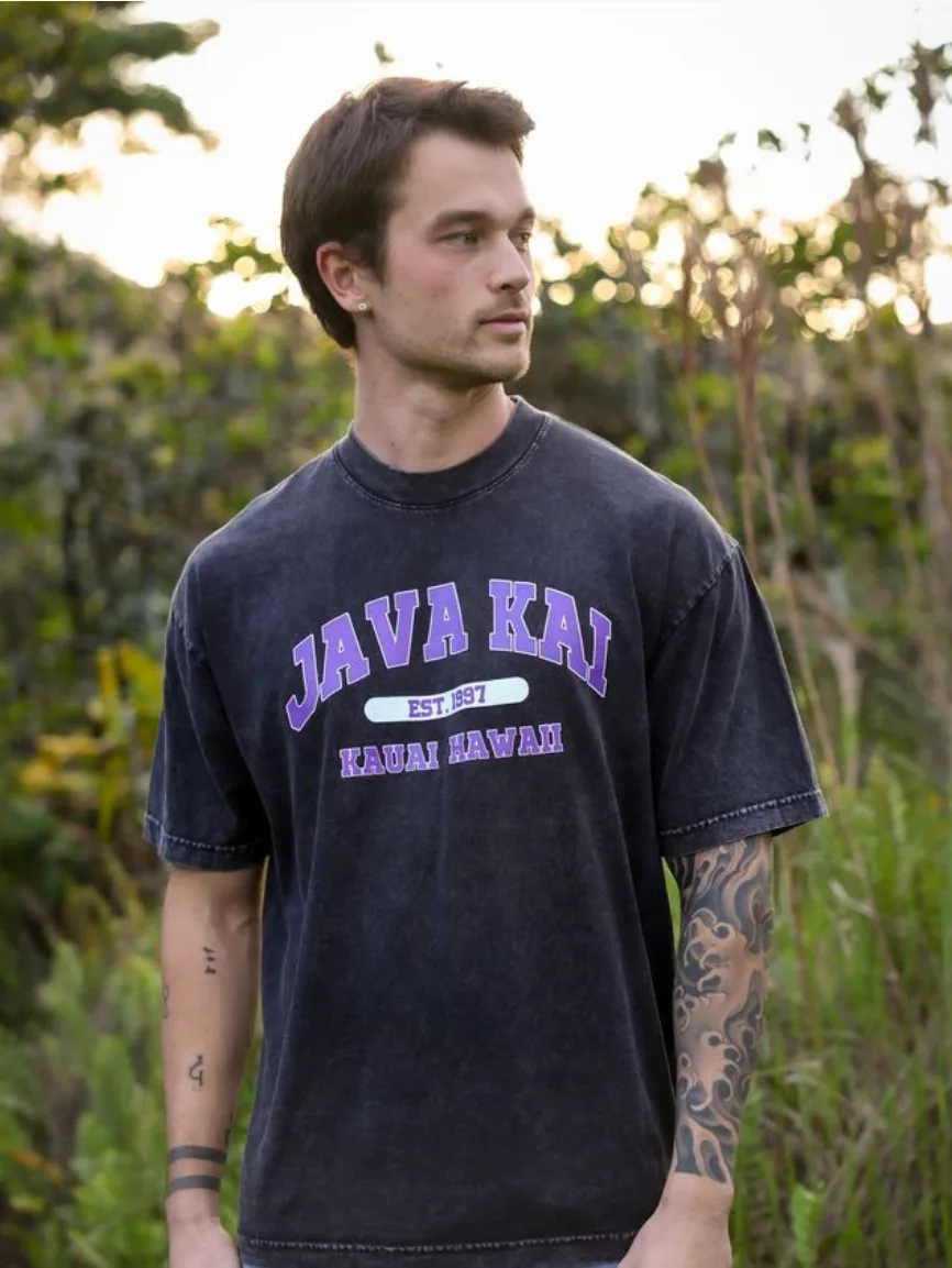 dark gray jk college tee coffee by java kai